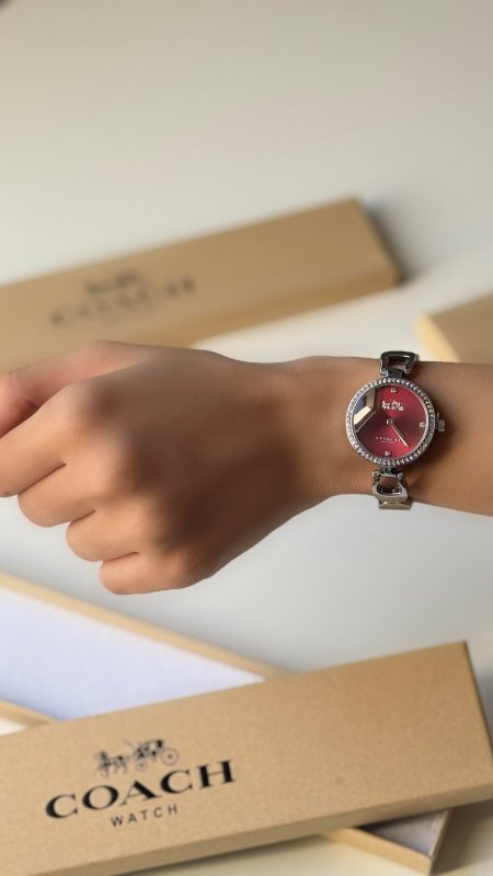 ساعة - Coach/ شكل دائري - شامل علبة الشركة / #5342